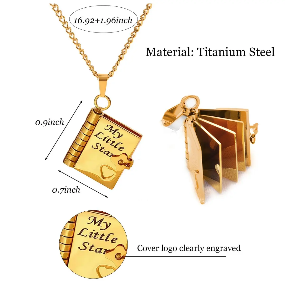 Roe Dolph My Little Star Book Necklace Gift for Daughter & Granddaughter | Meaningful Jewelry for Mothers Day - view 6