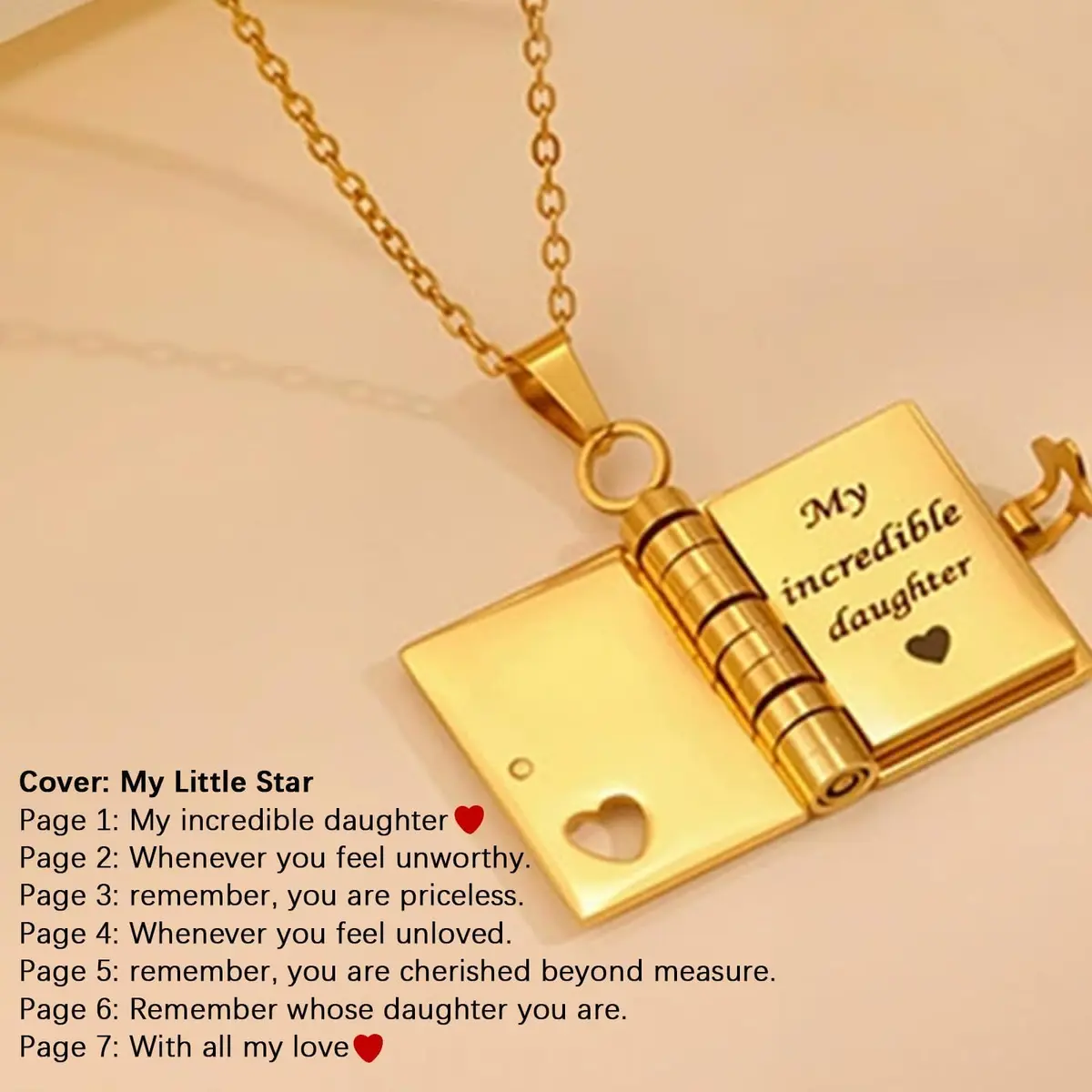 Roe Dolph My Little Star Book Necklace Gift for Daughter & Granddaughter | Meaningful Jewelry for Mothers Day - view 7