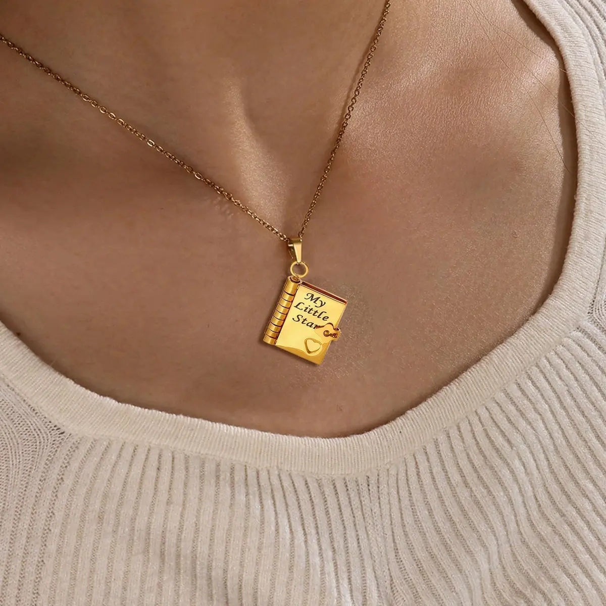 Roe Dolph My Little Star Book Necklace Gift for Daughter & Granddaughter | Meaningful Jewelry for Mothers Day - view 2