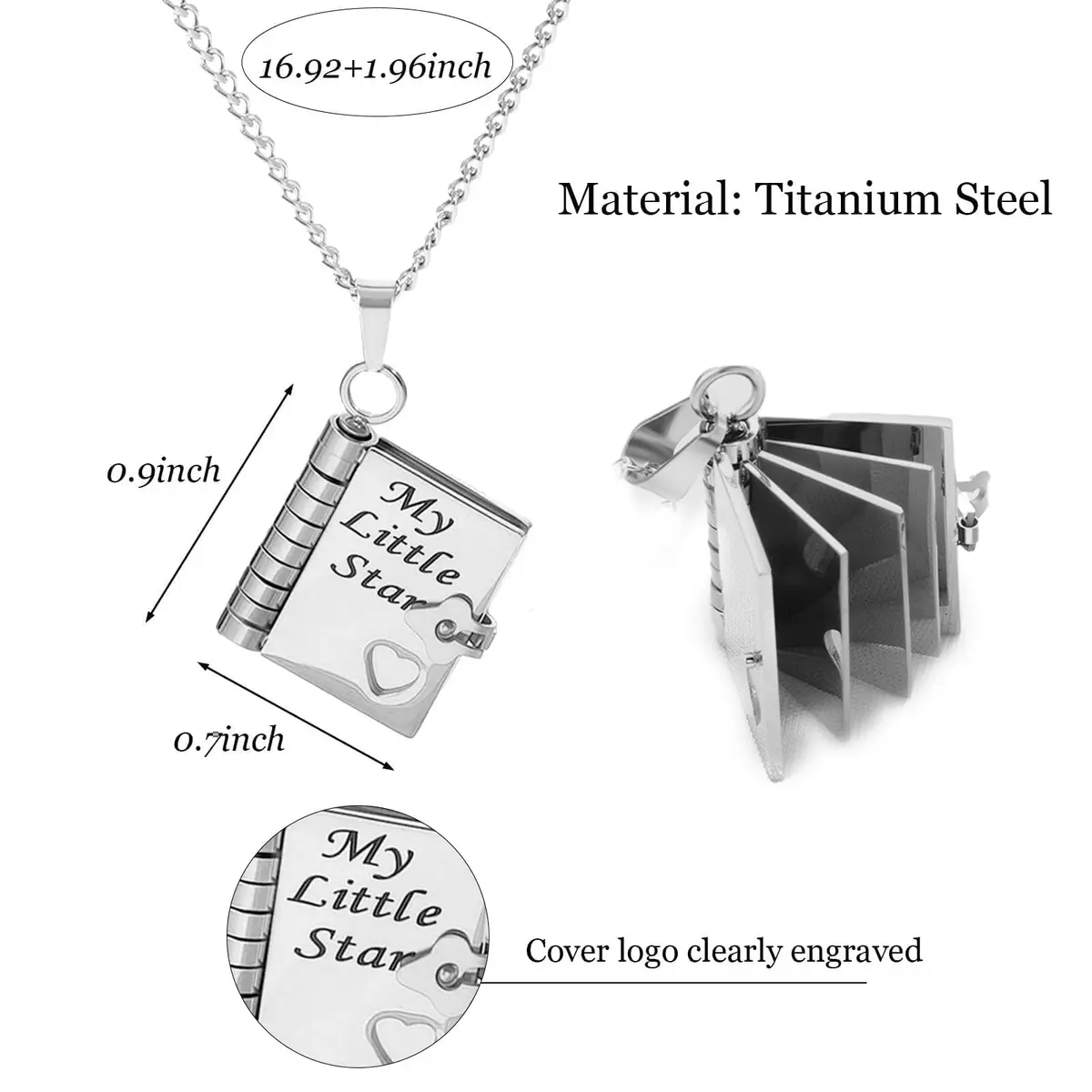 Roe Dolph My Little Star Book Necklace Gift for Daughter & Granddaughter | Meaningful Keepsake for Mothers Day - view 6