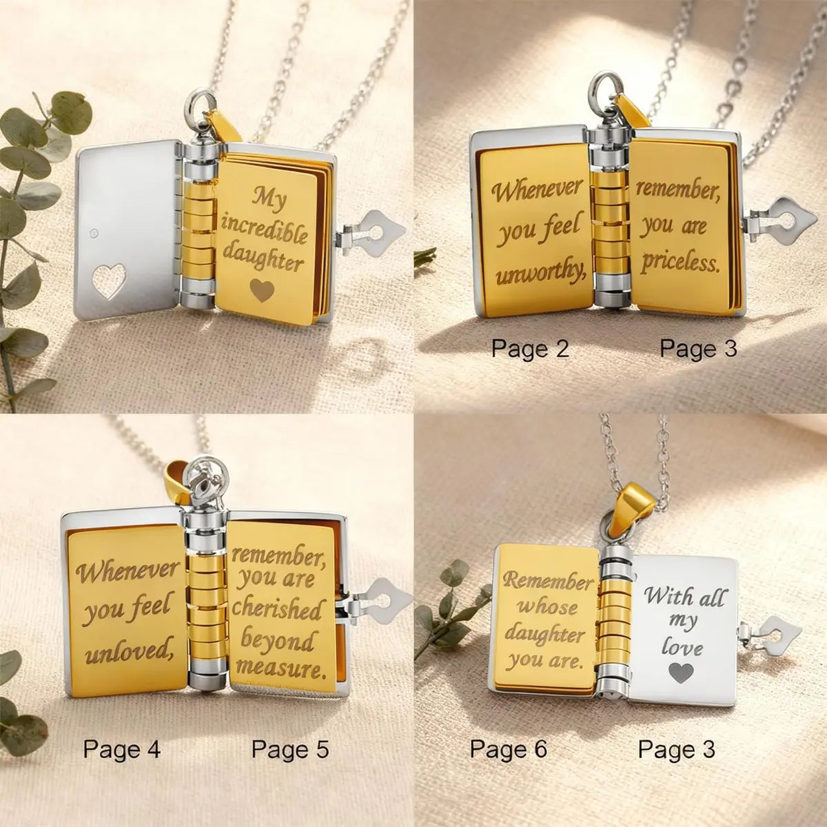 Roe Dolph My Little Star Book Necklace Gift for Daughter & Granddaughter | Meaningful Keepsake, Mothers Day Gift, Pendant Necklace, Emotional Jewelry - view 5