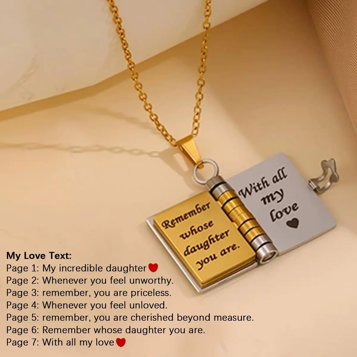Roe Dolph My Little Star Book Necklace Gift for Daughter & Granddaughter | Meaningful Keepsake, Mothers Day Gift, Pendant Necklace, Emotional Jewelry - view 7