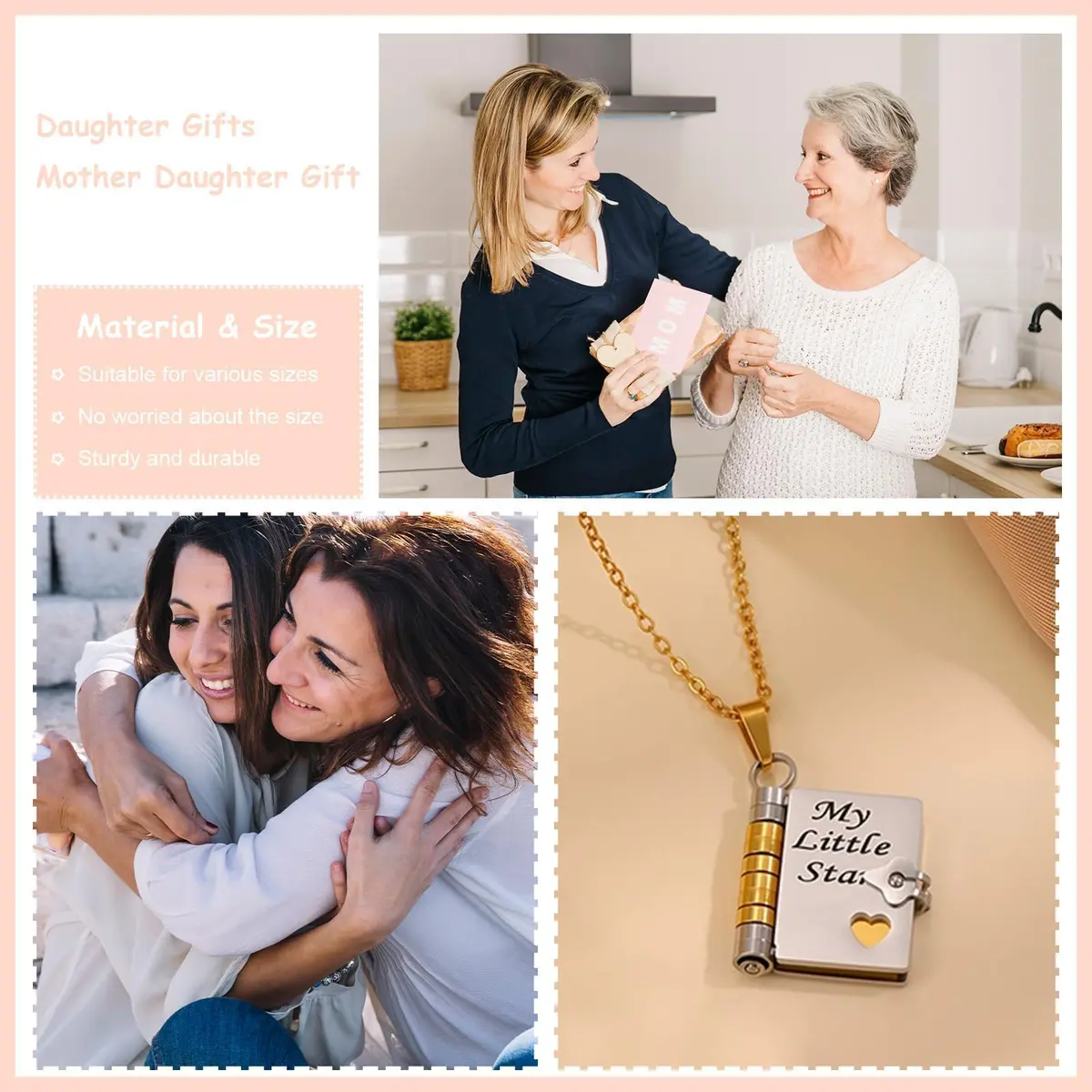 Roe Dolph My Little Star Book Necklace Gift for Daughter & Granddaughter | Meaningful Keepsake, Mothers Day Gift, Pendant Necklace, Emotional Jewelry - view 3