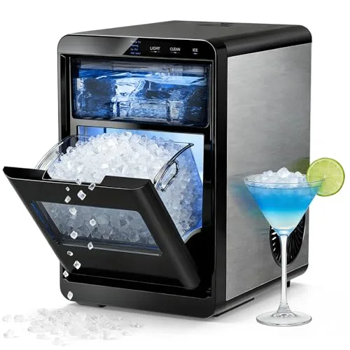 Antarctic Star Black Nugget Ice Maker Countertop, 44LB/Day, Self-Cleaning Portable Ice Machine | Fast Ice Making for Home & Bar - main product image