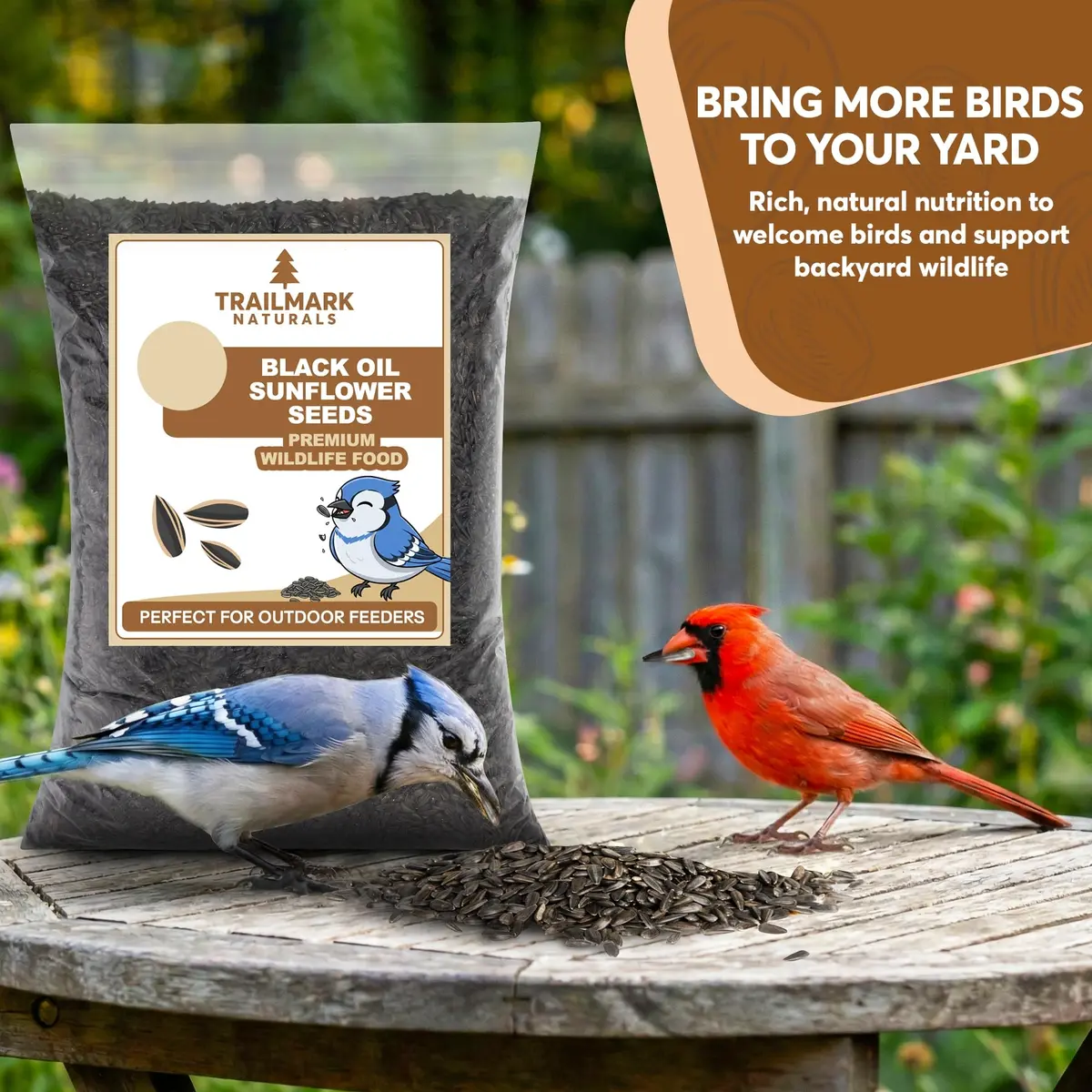 Trailmark Naturals 3 lb Black Oil Sunflower Seeds for Birds | Premium USA Wildlife & Backyard Feeders - view 2