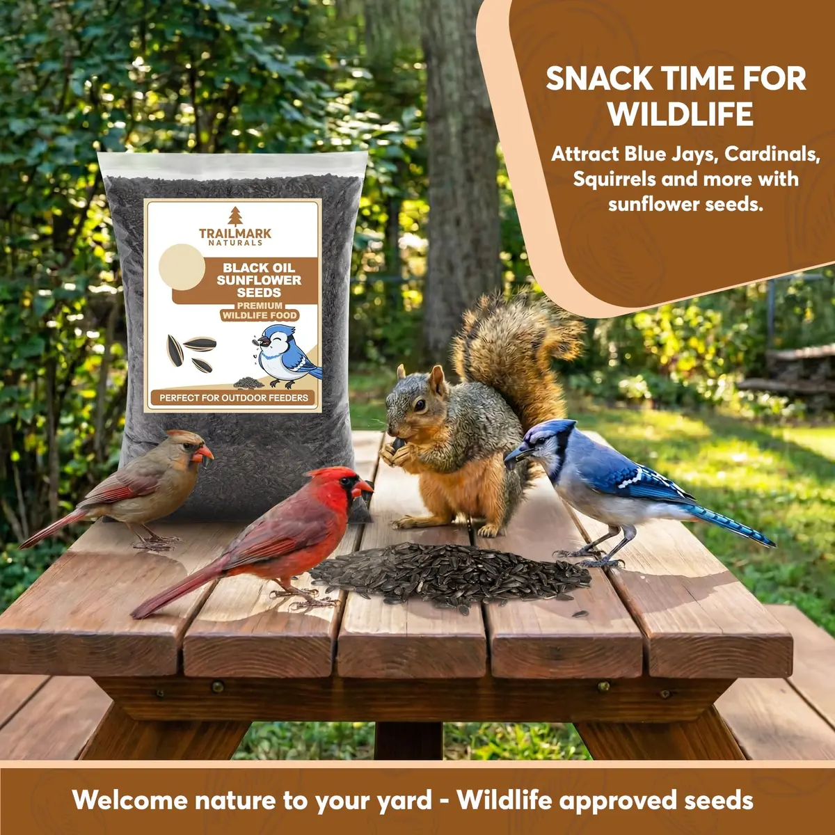 Trailmark Naturals 3 lb Black Oil Sunflower Seeds for Birds | Premium USA Wildlife & Backyard Feeders - view 3