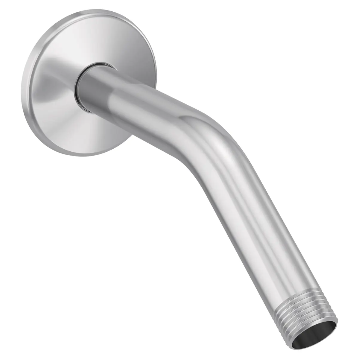 Moen 8-inch Curved Shower Arm with Flange, Chrome Finish | Brass Construction, 1/2" IPS Connections - main product image