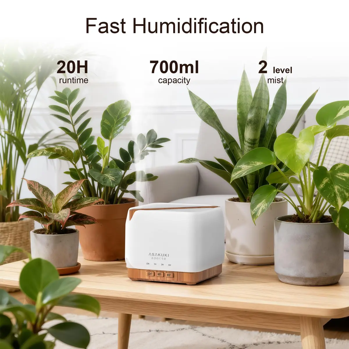 ASAKUKI Smart WiFi Essential Oil Diffuser Humidifier 700ml (25.4 fl oz) | App & Voice Control - view 7