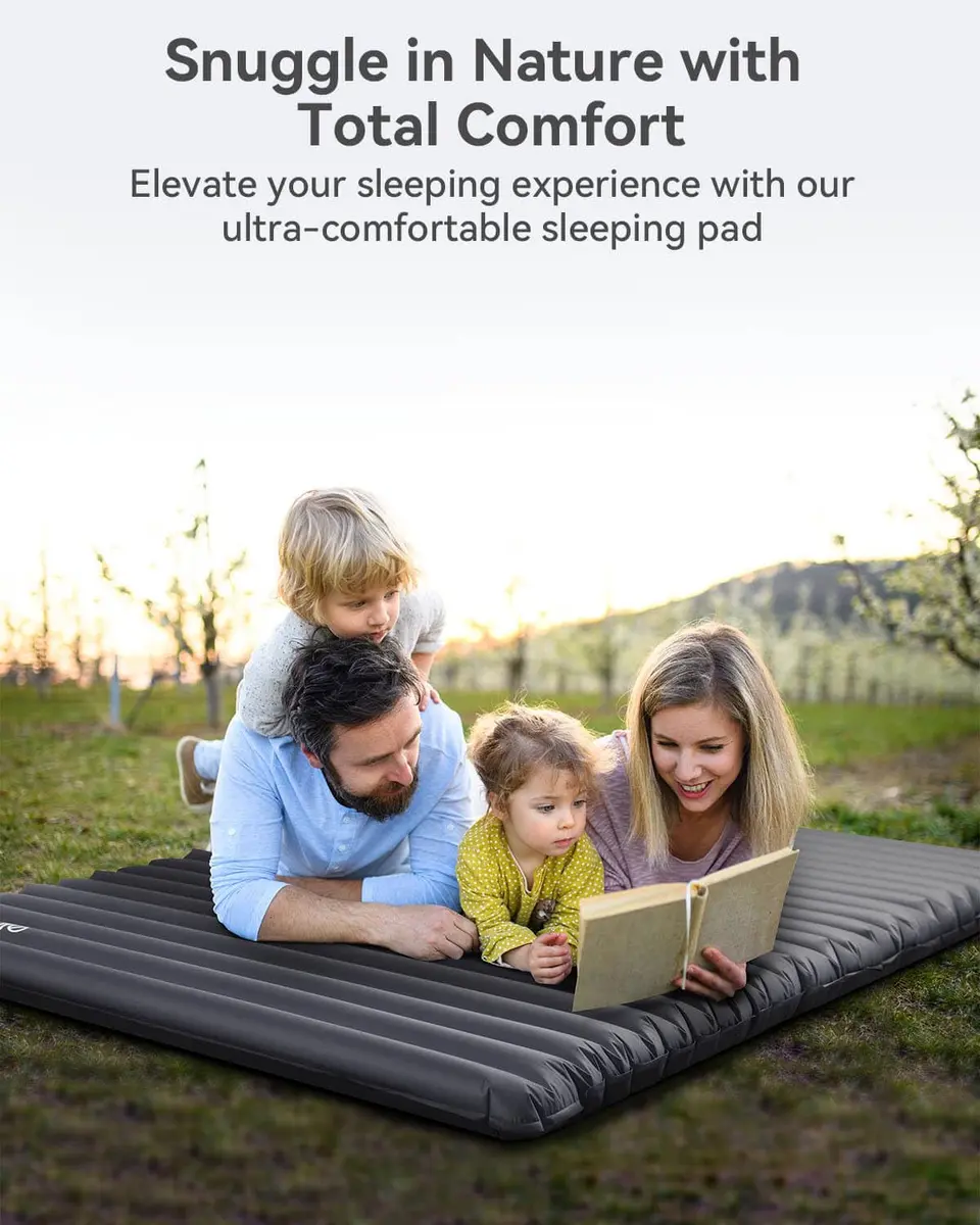 Hikenture Double Sleeping Pad, 4-in Thick Camping Mattress | Bed-like Comfort for 2 in India - view 7