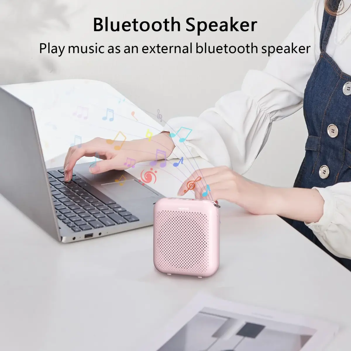 Norwii Bluetooth Voice Amplifier with Wired Microphone Headset & 2000mAh Battery | Pink, 10W Output - view 8