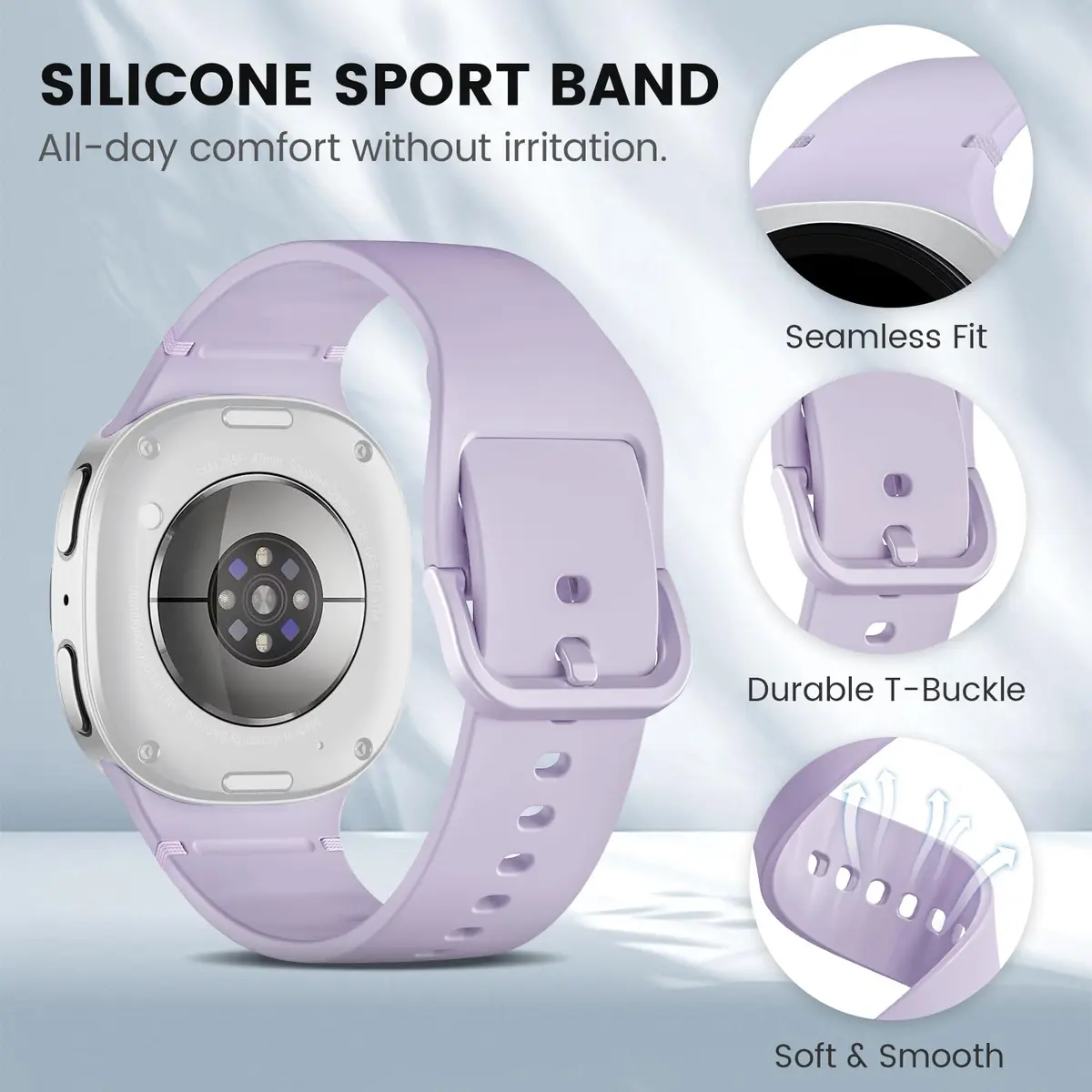 BandRain 6 Pack Silicone Sport Bands for Samsung Galaxy Watch 9/8/8 Classic 40mm 44mm 46mm | Breathable & Waterproof - view 2