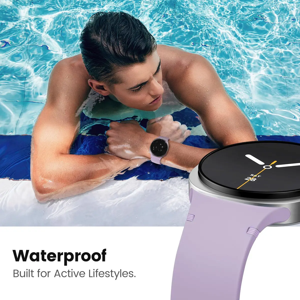 BandRain 6 Pack Silicone Sport Bands for Samsung Galaxy Watch 9/8/8 Classic 40mm 44mm 46mm | Breathable & Waterproof - view 3