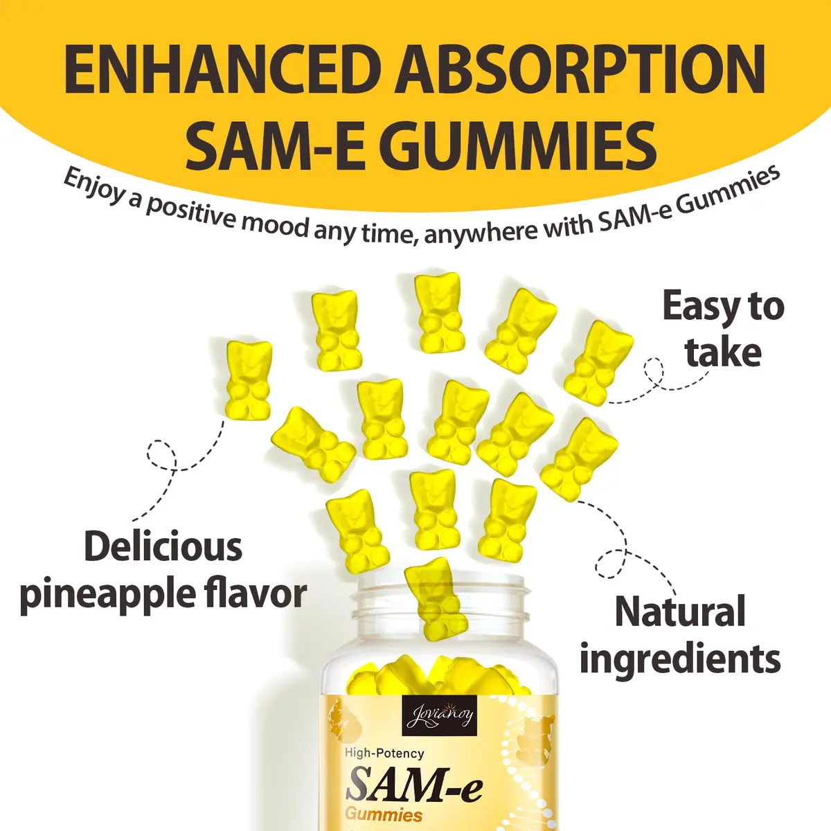 Jovianoy SAM-e Gummies with L-Tyrosine, Vitamin B Complex & NAC - view 5