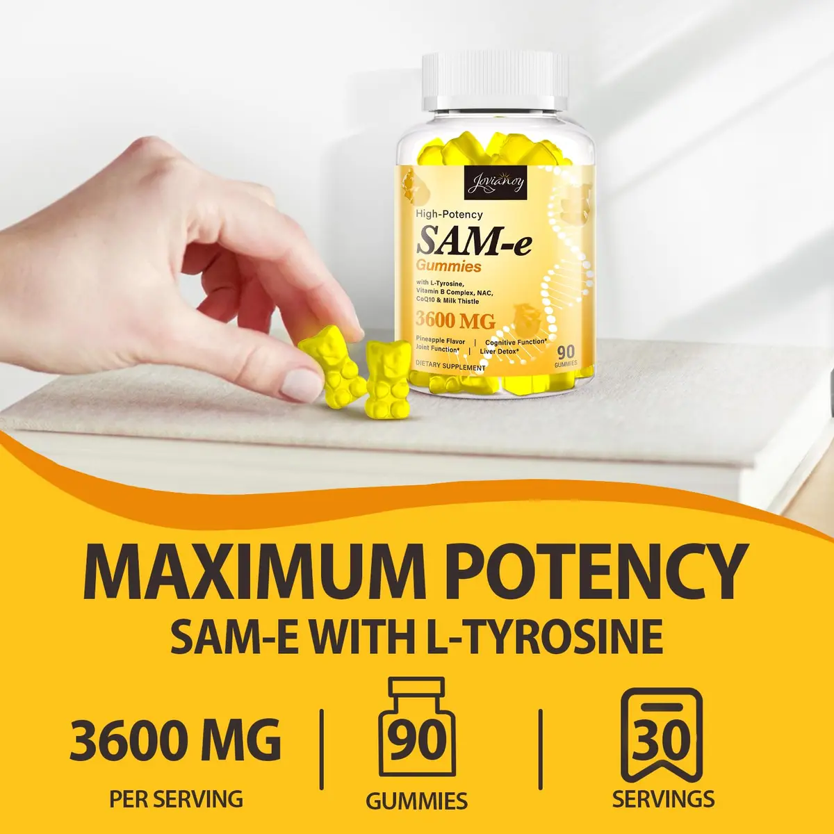 Jovianoy SAM-e Gummies with L-Tyrosine, Vitamin B Complex & NAC - view 3