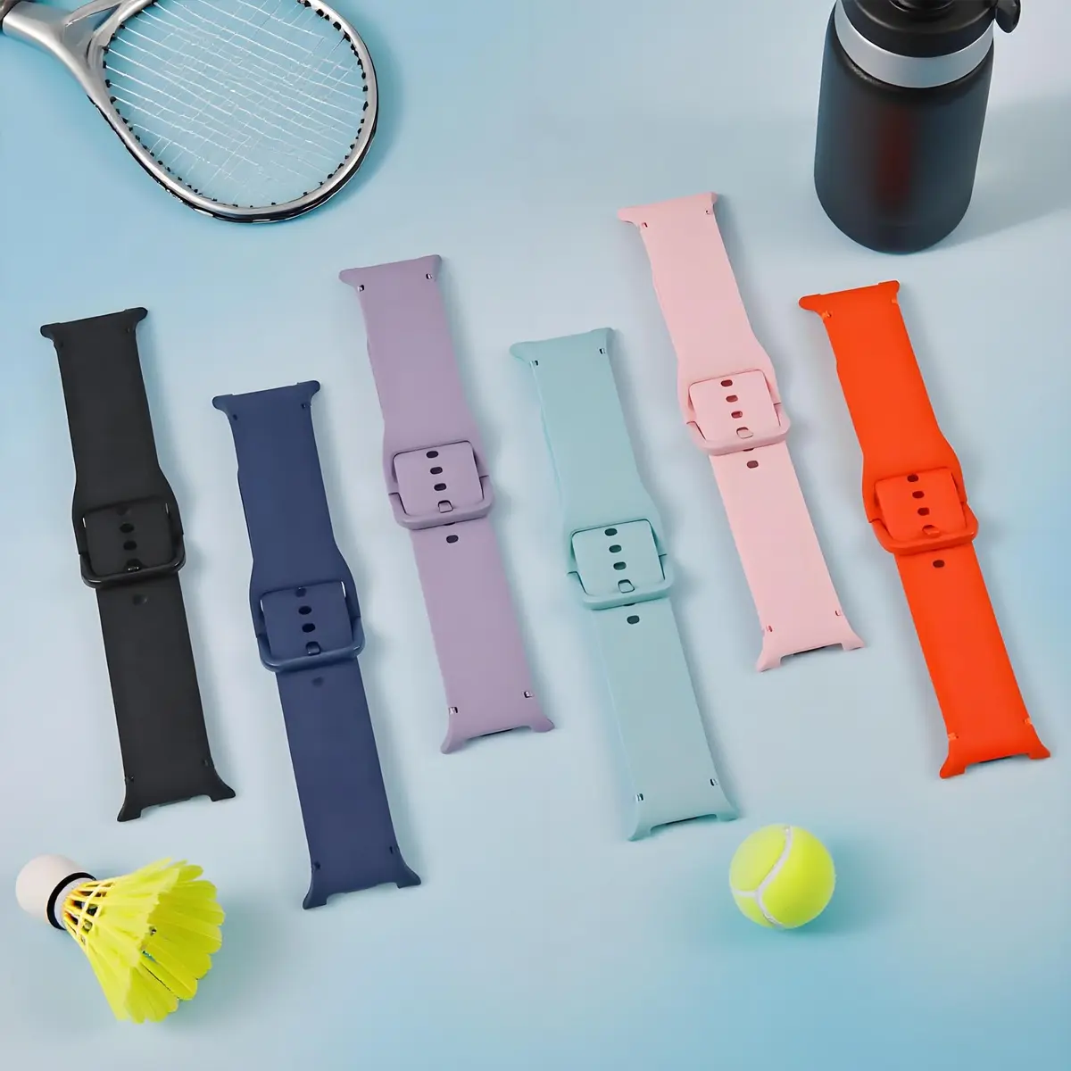 BandRain 6 Pack Silicone Sport Bands for Samsung Galaxy Watch 9/8/8 Classic 40mm 44mm 46mm | Breathable & Waterproof Wristbands - view 4