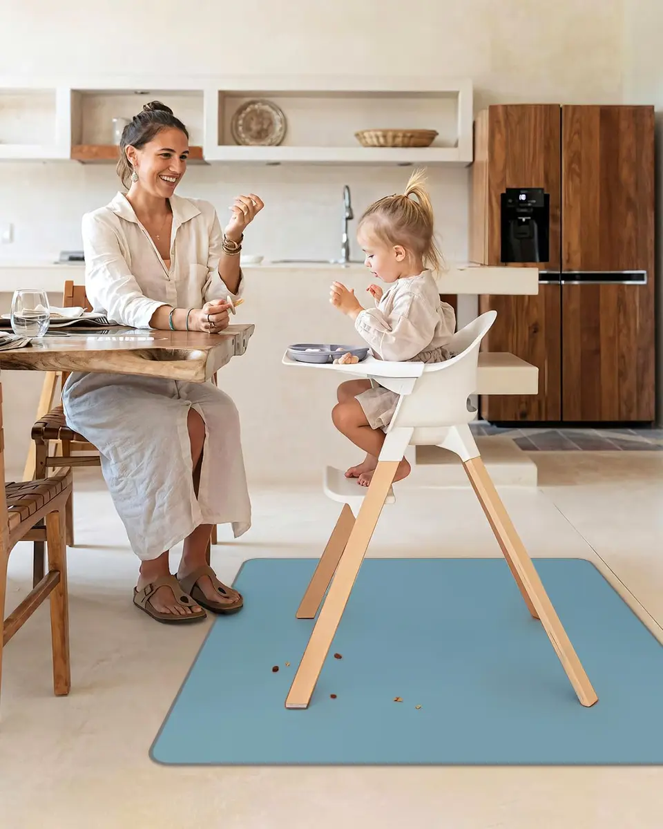 Blissful Diary Baby Splat Mat 129cm x 129cm (50.4" x 50.4") | Waterproof & Anti-Slip Floor Protector for High Chairs, Playtime & Crafts - view 4