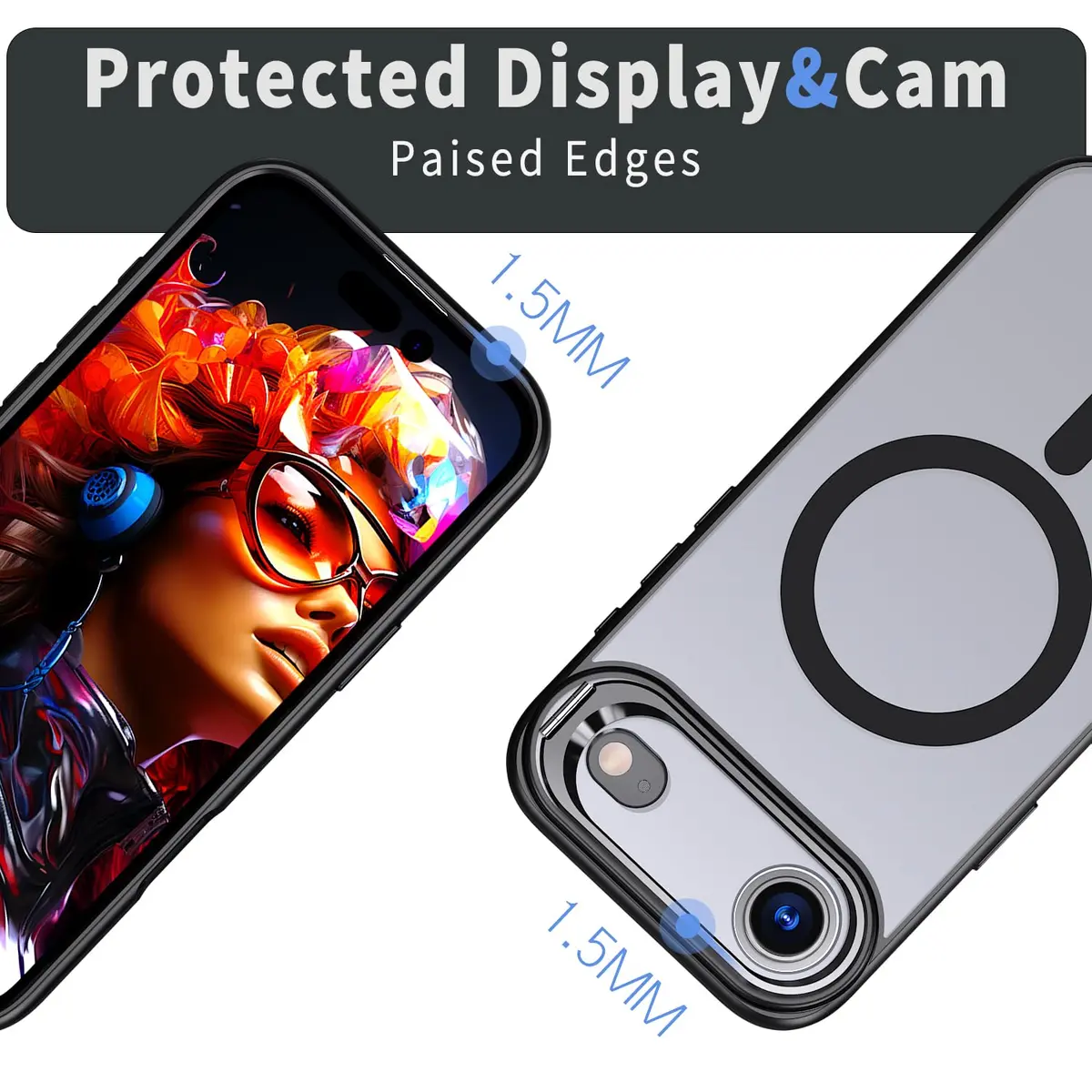 IDweel Magnetic for iPhone Air Case with Built-in Camera Stash Stand, Black | MagSafe Compatible Slim Shockproof Cover - view 9