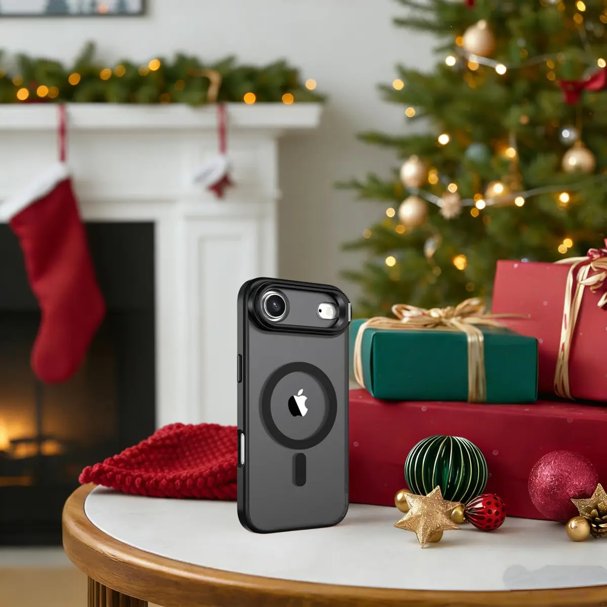 IDweel Magnetic for iPhone Air Case with Built-in Camera Stash Stand, Black | MagSafe Compatible Slim Shockproof Cover - view 2