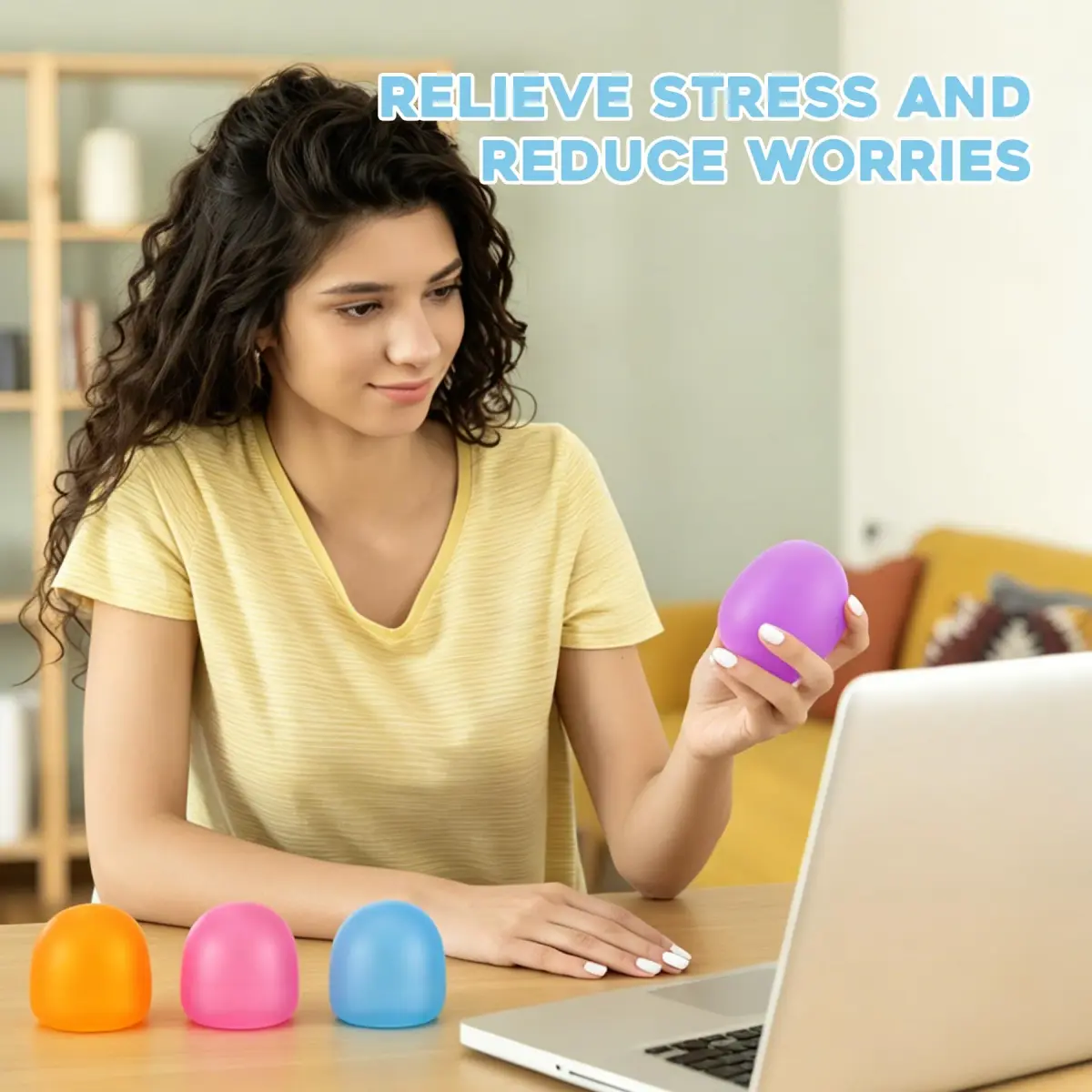 AuraGlaze Gumdrop Squishy Stress Ball Orange 135g (4.75 oz) | Non-Toxic Silicone for Kids & Adults - view 7