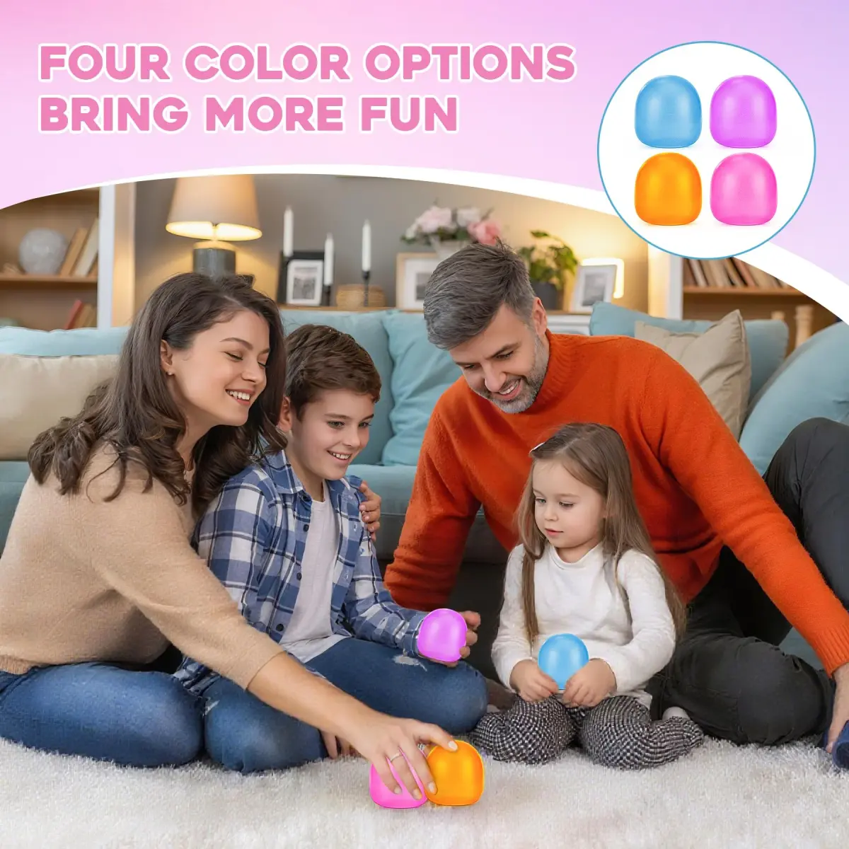 AuraGlaze Gumdrop Squishy Stress Ball Orange 135g (4.75 oz) | Non-Toxic Silicone for Kids & Adults - view 4
