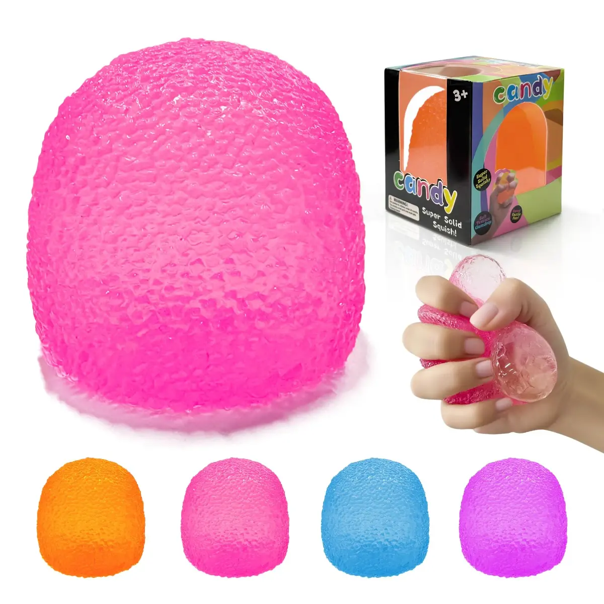 AuraGlaze Gumdrop Squishy Stress Ball 5.5 cm (2.2 in) | Non-Toxic Silicone for Kids & Adults - main product image