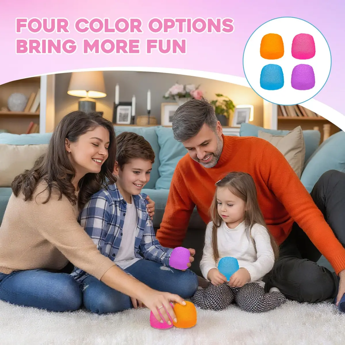 AuraGlaze Gumdrop Squishy Stress Ball 5.5 cm (2.2 in) | Non-Toxic Silicone for Kids & Adults - view 5