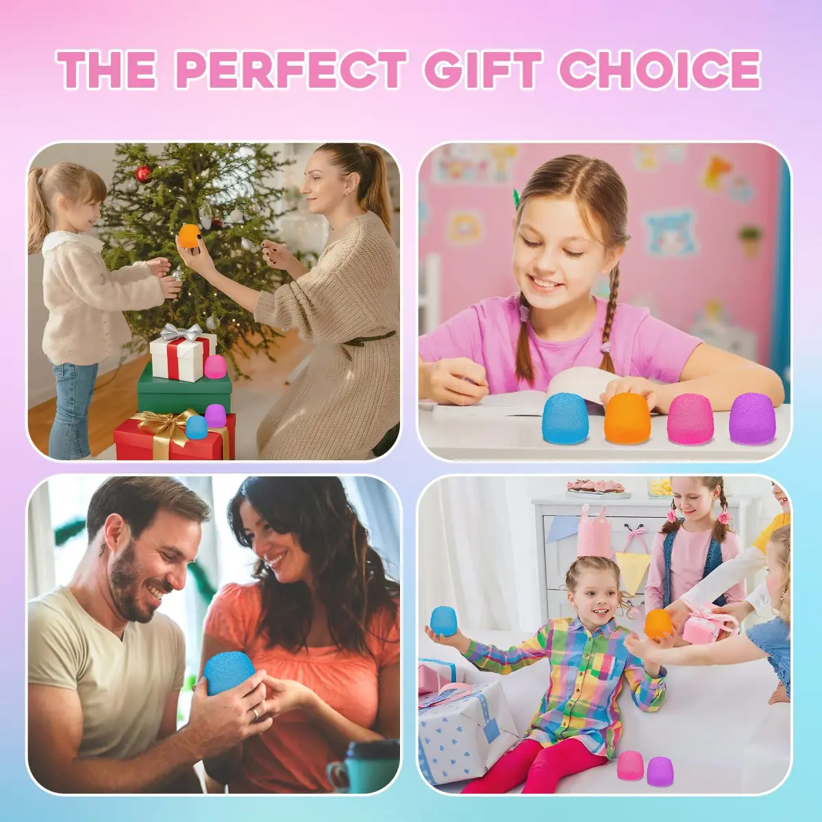 AuraGlaze Gumdrop Squishy Stress Ball 5.5 cm (2.2 in) | Non-Toxic Silicone for Kids & Adults - view 4