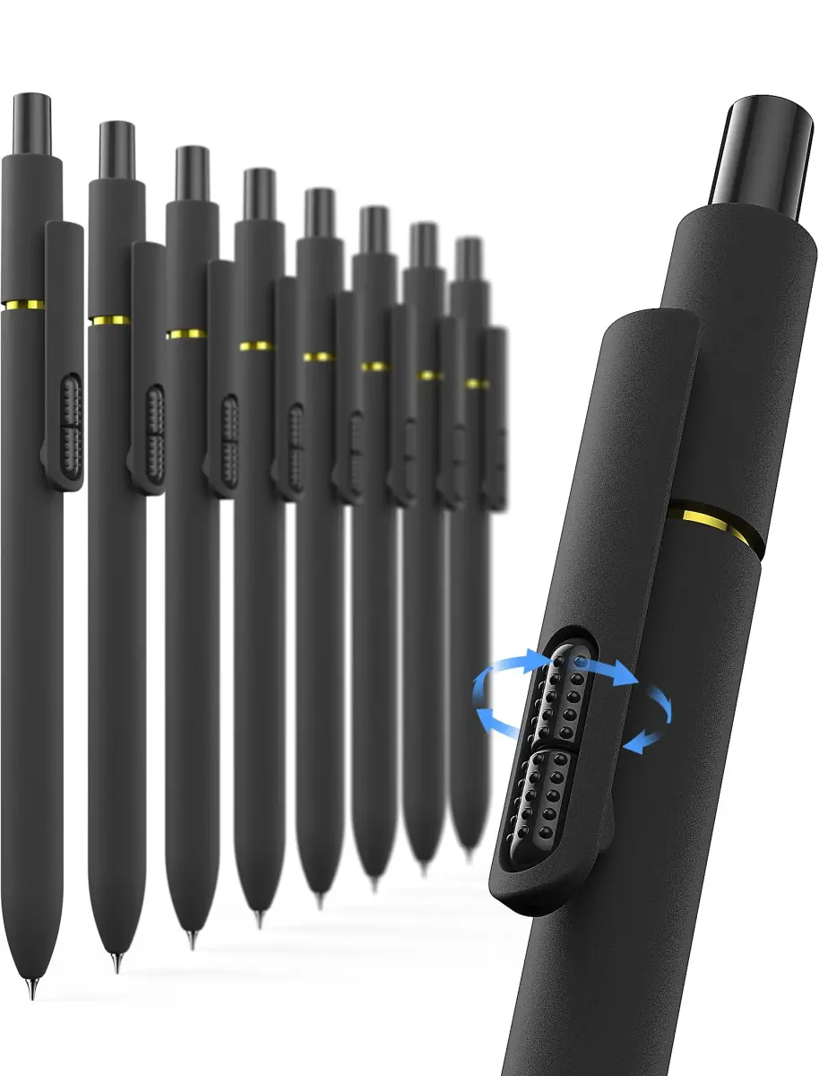 Hiacry Gel Pens 0.7mm Medium Point 8-Pack | Smooth Writing Fidget Pens, Stress Relief, No Smear, No Bleed, Journaling, Note Taking, Work, School, Office, Students & Adults - main product image