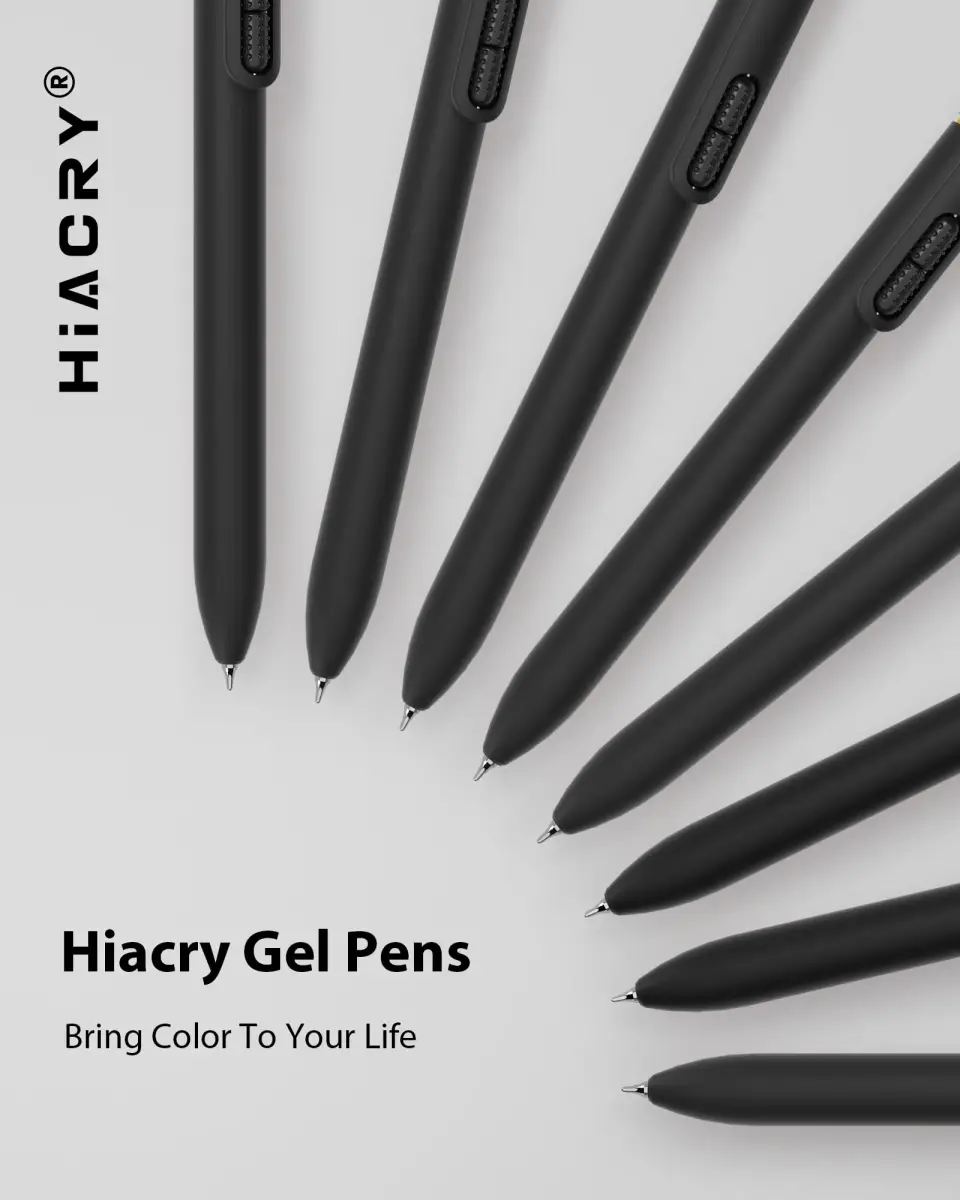 Hiacry Gel Pens 0.7mm Medium Point 8-Pack | Smooth Writing Fidget Pens, Stress Relief, No Smear, No Bleed, Journaling, Note Taking, Work, School, Office, Students & Adults - view 7