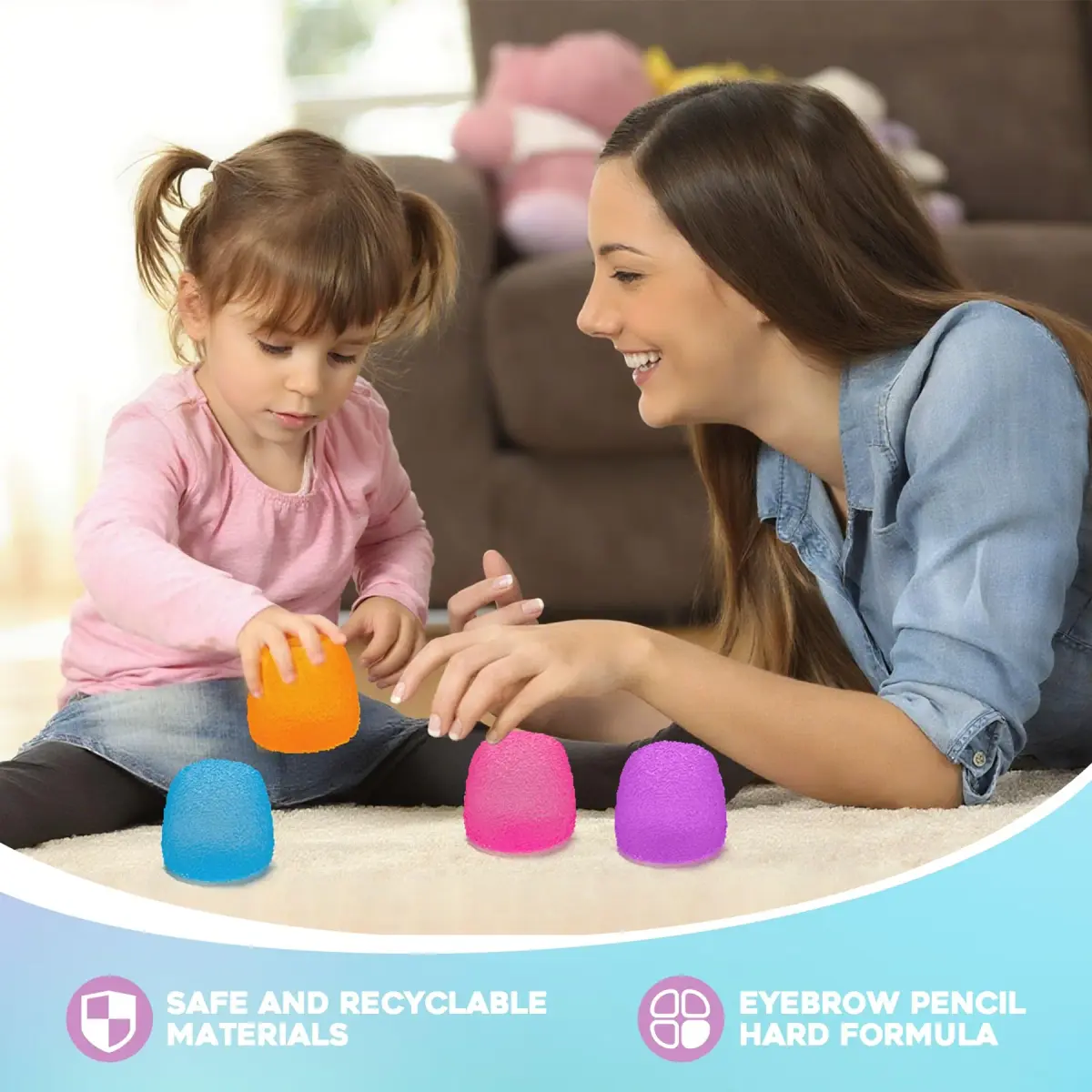 AuraGlaze Purple Gumdrop Squishy Stress Ball 5.5cm (2.2in) | Non-Toxic Sensory Toy for Kids & Adults - view 3