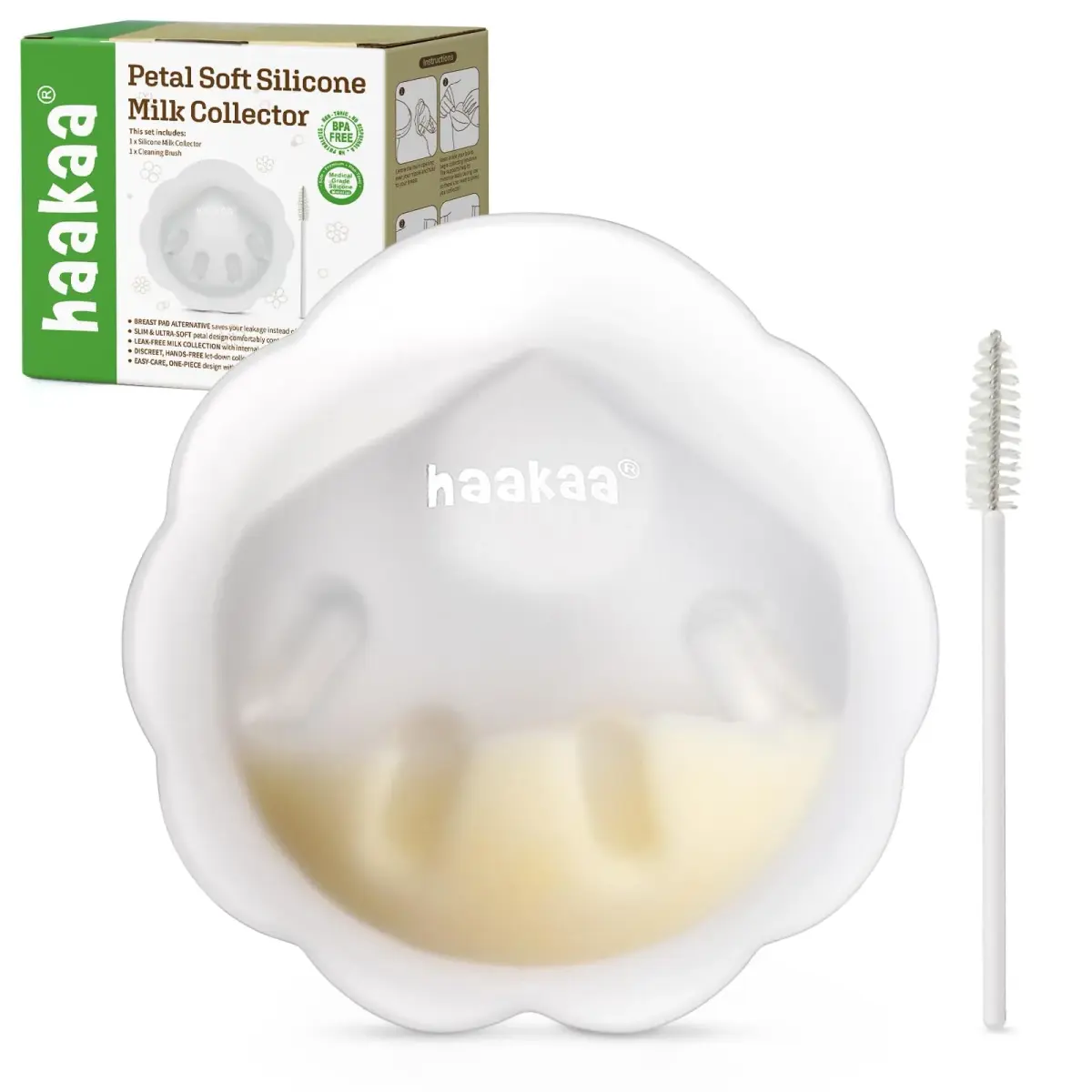 haakaa Petal Soft Passive Silicone Milk Collector 30ml (1 oz) | Discreet Leak-Protection Milk Saver - main product image