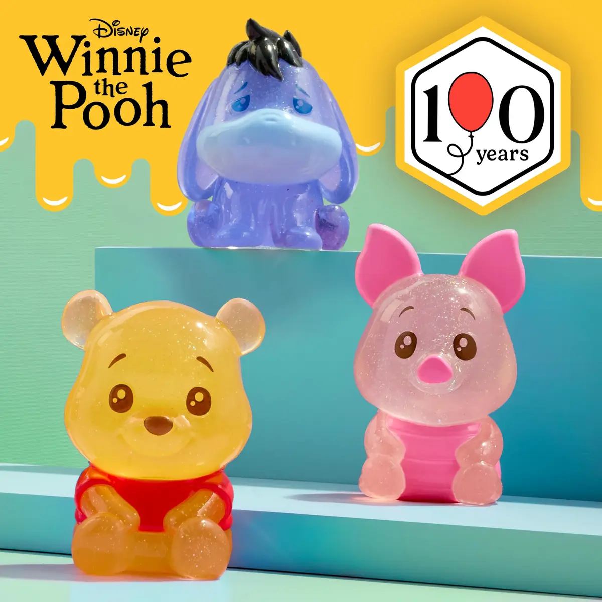 Just Play Disney Winnie the Pooh Bear-y Cute Jelly Figures 3-Pack | Squishy, Glittery, Collectible Toy for Kids 2+ - view 4