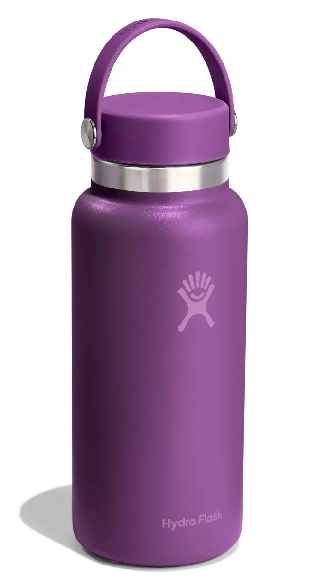 Hydro Flask 32 Oz Wide Mouth Water Bottle in Beachplum Purple - Insulated Stainless Steel, Leakproof - view 2