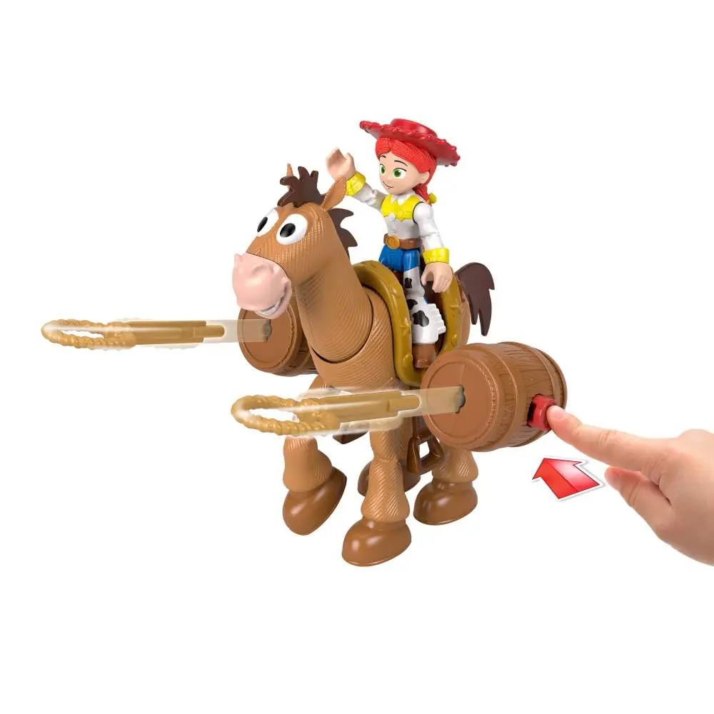 Fisher-Price Imaginext Toy Story Jessie & Bullseye Play Set 3-inch Action Figure, Bullseye Horse, Saddle & Lasso Projectiles | ASTM-Tested - view 4