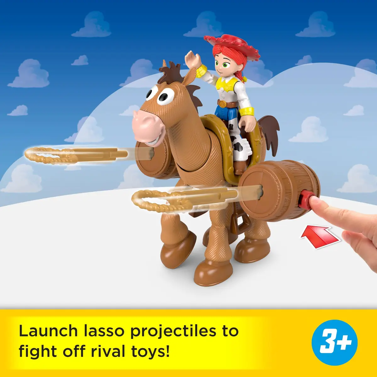 Fisher-Price Imaginext Toy Story Jessie & Bullseye Play Set 3-inch Action Figure, Bullseye Horse, Saddle & Lasso Projectiles | ASTM-Tested - view 2