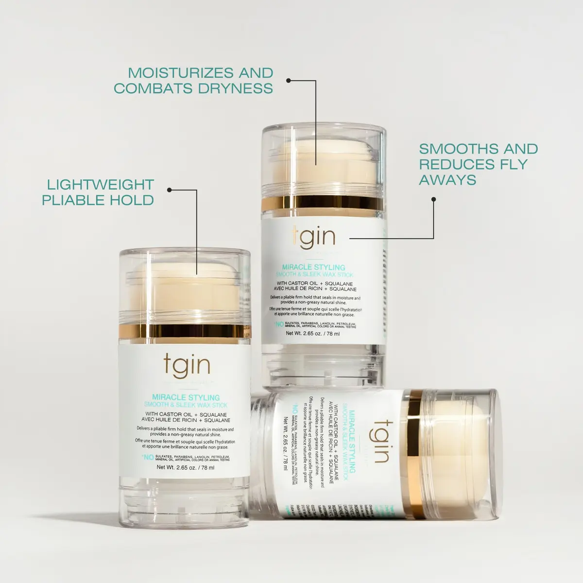 Thank God It's Natural tgin Smooth & Sleek Wax Stick 2.7 oz | Controls Frizz & Flyaways, Touchable Shine - view 3