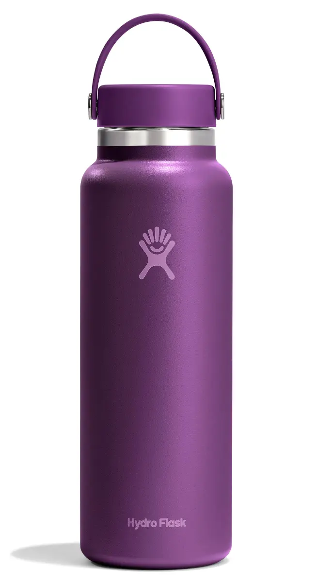 Hydro Flask 40 Oz Wide Mouth Water Bottle - Beachplum Purple | Insulated Stainless Steel, Leakproof - main product image