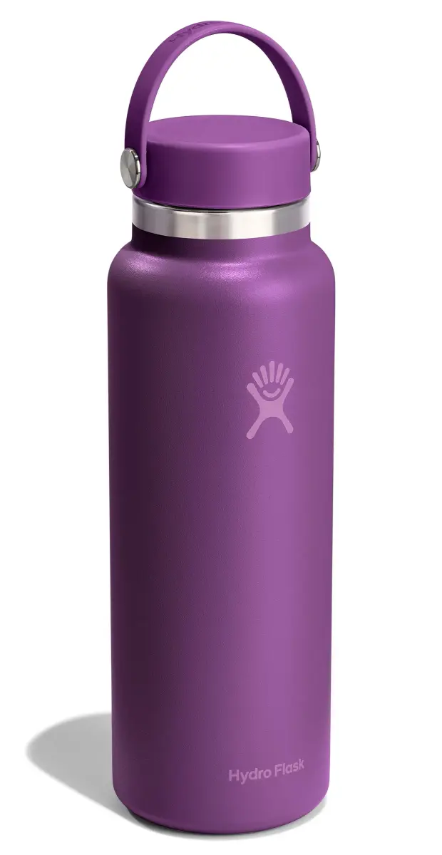 Hydro Flask 40 Oz Wide Mouth Water Bottle - Beachplum Purple | Insulated Stainless Steel, Leakproof - view 2