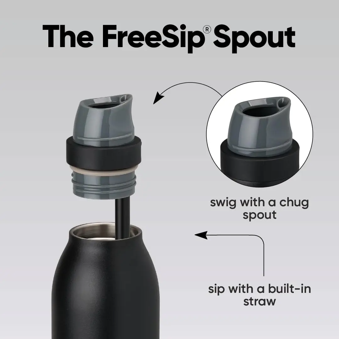 Owala FreeSip Twist Stainless Steel Water Bottle 24 oz Blue Jay | Double-Walled Insulated, Leak-Proof, BPA-Free - view 2