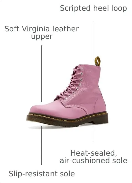 Dr. Martens 1460 Pascal Leather 8 Eye Boot, Dusty Rose Virginia | True to Size, Durable & Stylish - view 3