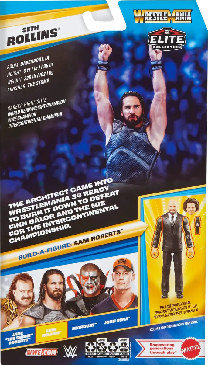 Mattel WWE Elite Collection Seth Rollins Action Figure & Accessories | Authentic WWE Superstar Toy for Kids & Collectors - view 6