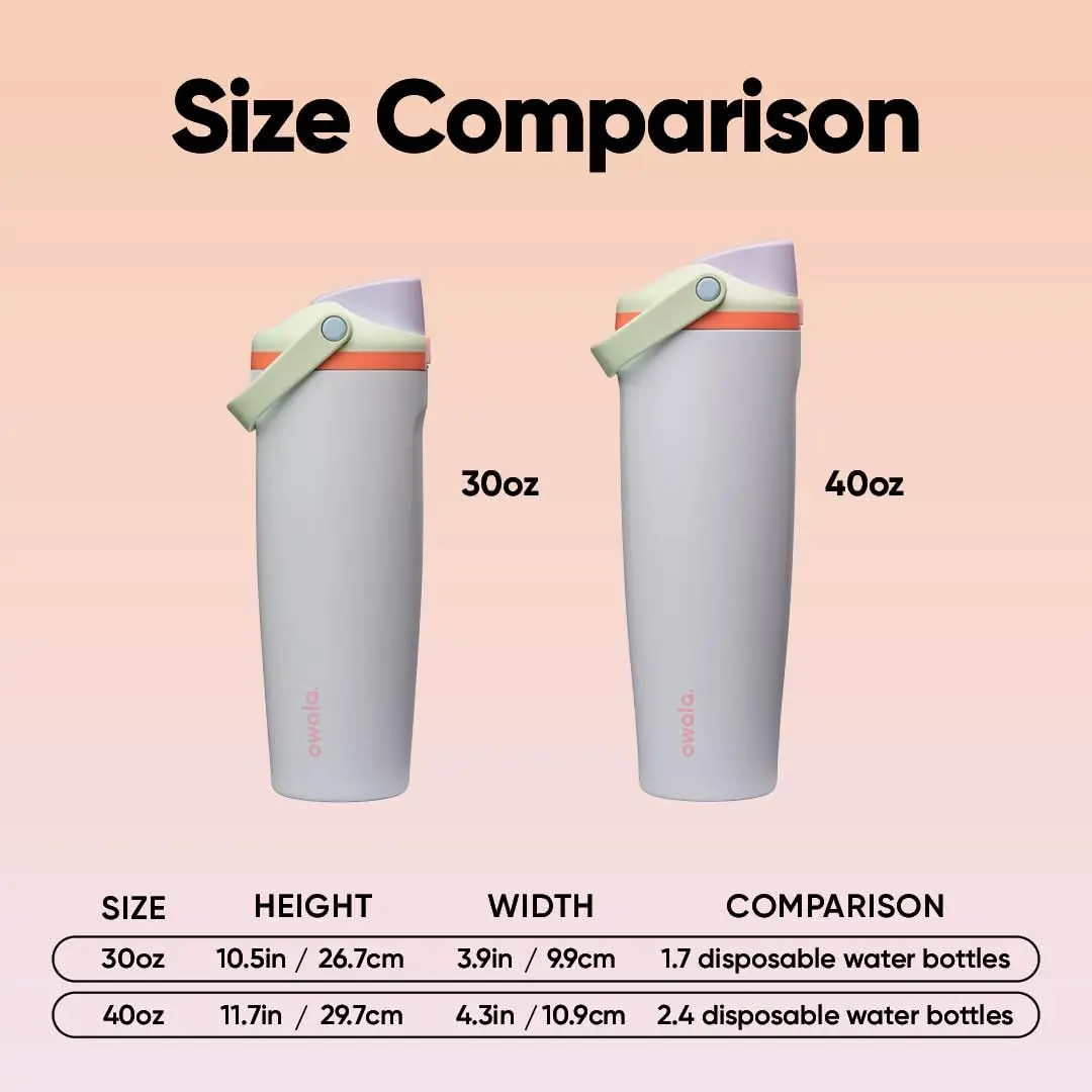 Owala FreeSip Sway Stainless Steel Water Bottle 30 oz Beach House | Triple-Layer Insulation & Travel-Friendly Design - view 6