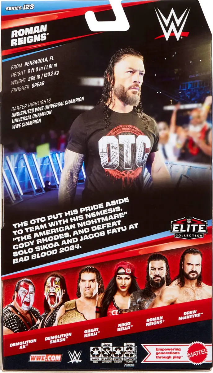 Mattel WWE Elite Roman Reigns Action Figure & Accessories | 6-inch Collectible with Articulation & Accessories - view 6