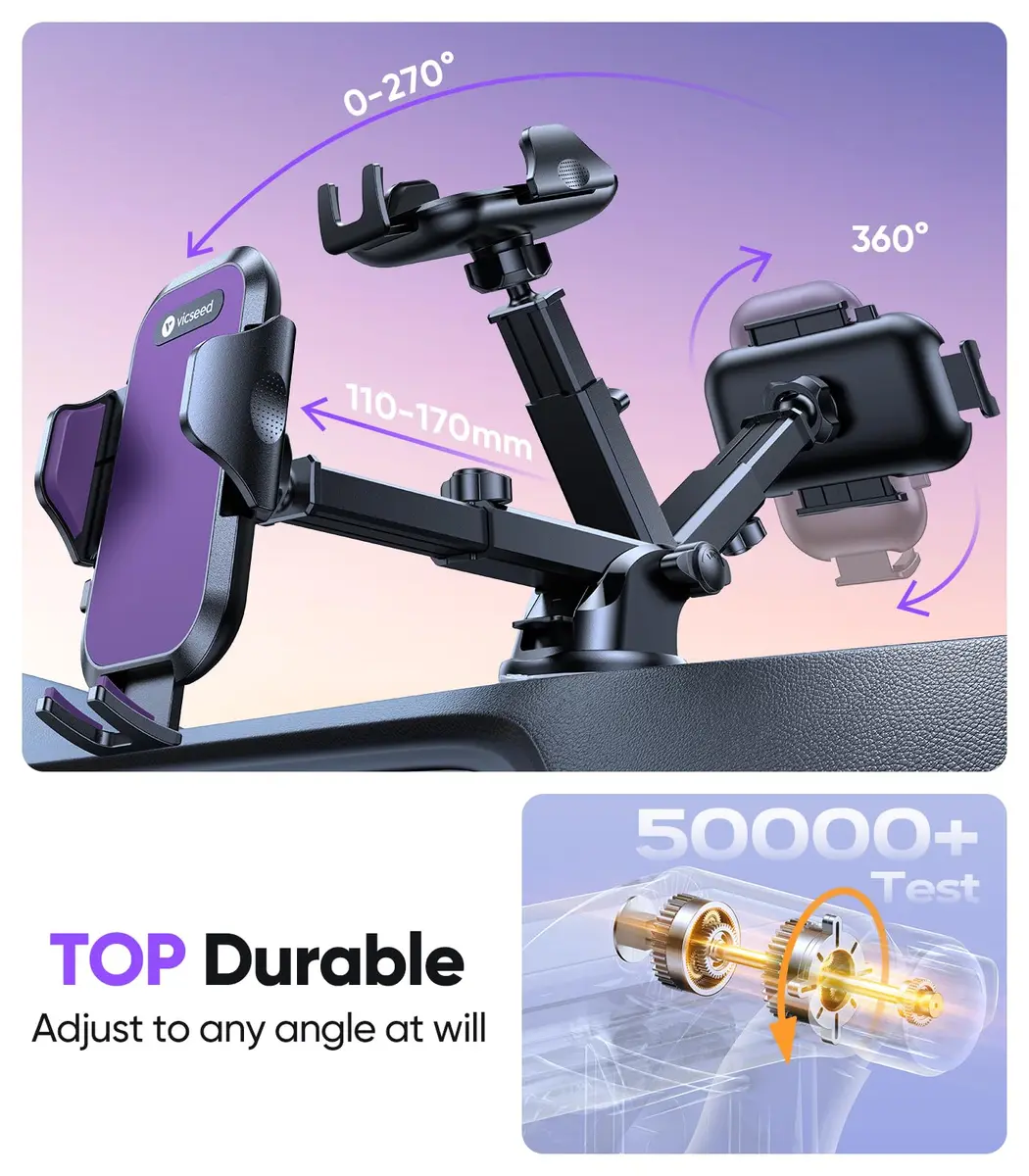 VICSEED Stable Car Phone Holder [Upgraded Strongest Suction, Won't Break] | Universal 4-7 inch Smartphone Compatibility - view 6