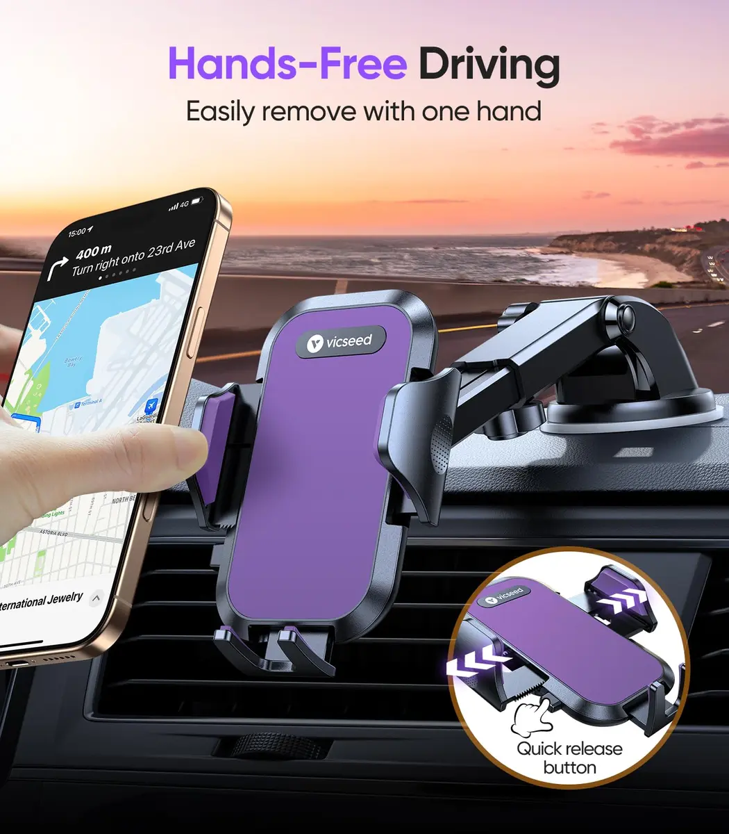VICSEED Stable Car Phone Holder [Upgraded Strongest Suction, Won't Break] | Universal 4-7 inch Smartphone Compatibility - view 7