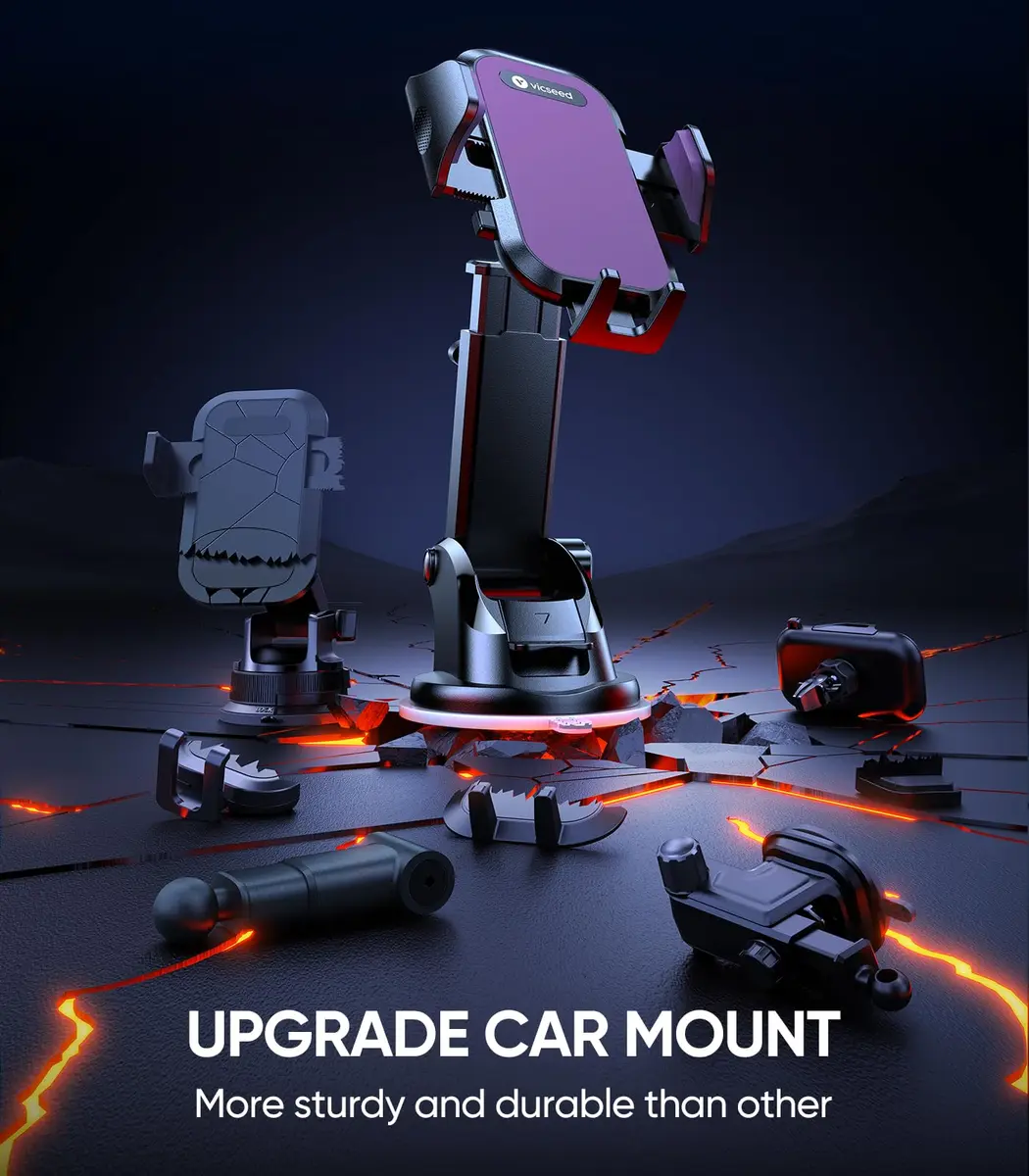VICSEED Stable Car Phone Holder [Upgraded Strongest Suction, Won't Break] | Universal 4-7 inch Smartphone Compatibility - view 8