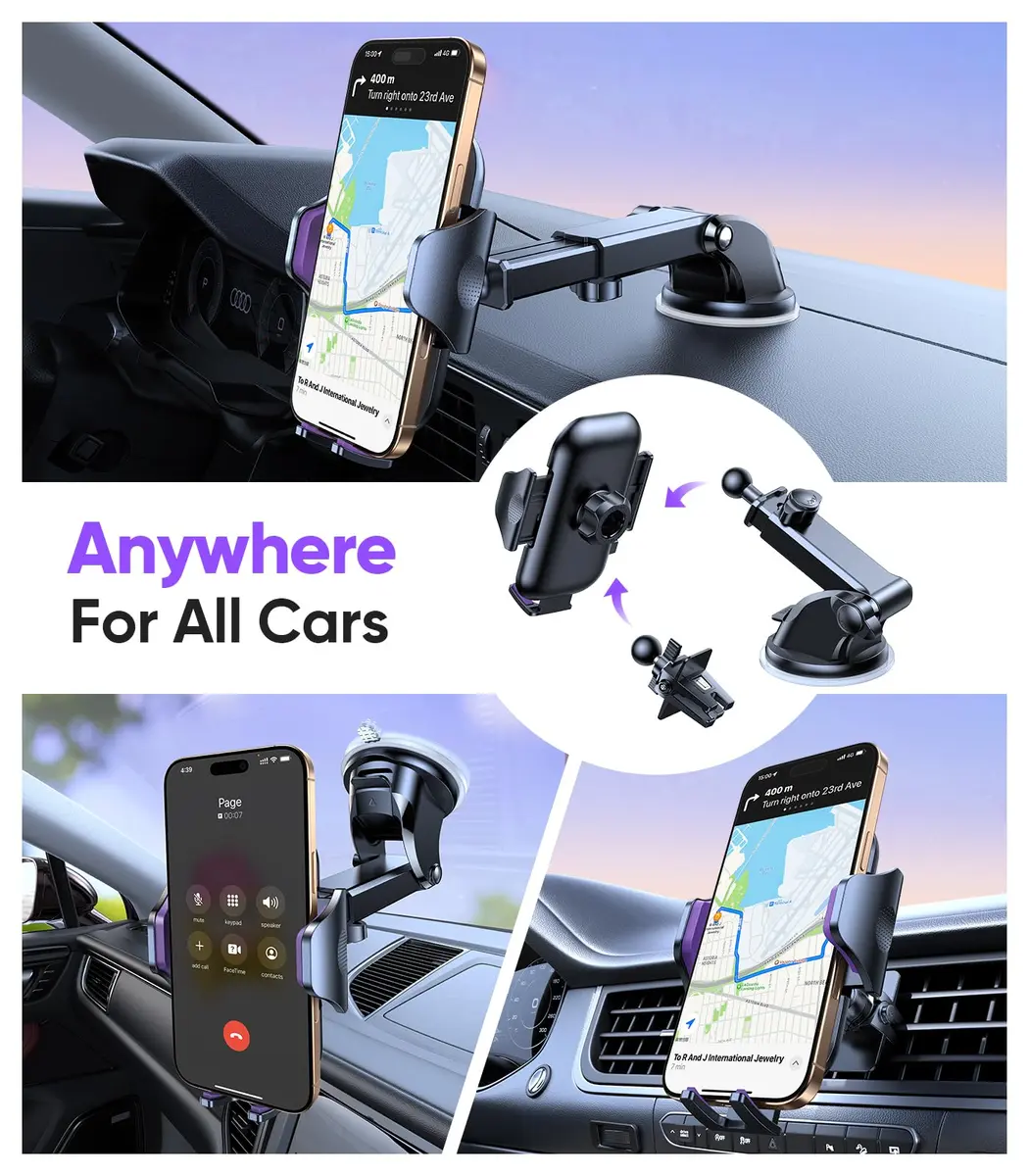 VICSEED Stable Car Phone Holder [Upgraded Strongest Suction, Won't Break] | Universal 4-7 inch Smartphone Compatibility - view 2
