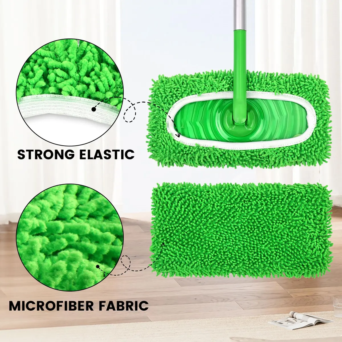 ZMZPA Reusable Microfiber Mop Pads 15 Pack | Compatible with Sweeper Mop for Hardwood & Surface Cleaning - view 3