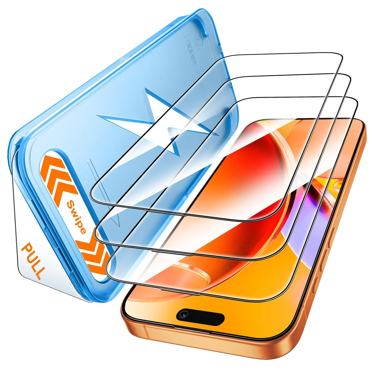 Mkeke for iPhone 17 Pro Screen Protector 3 Pack 6.3 Inch | Military-Grade Drop & Impact Protection - main product image