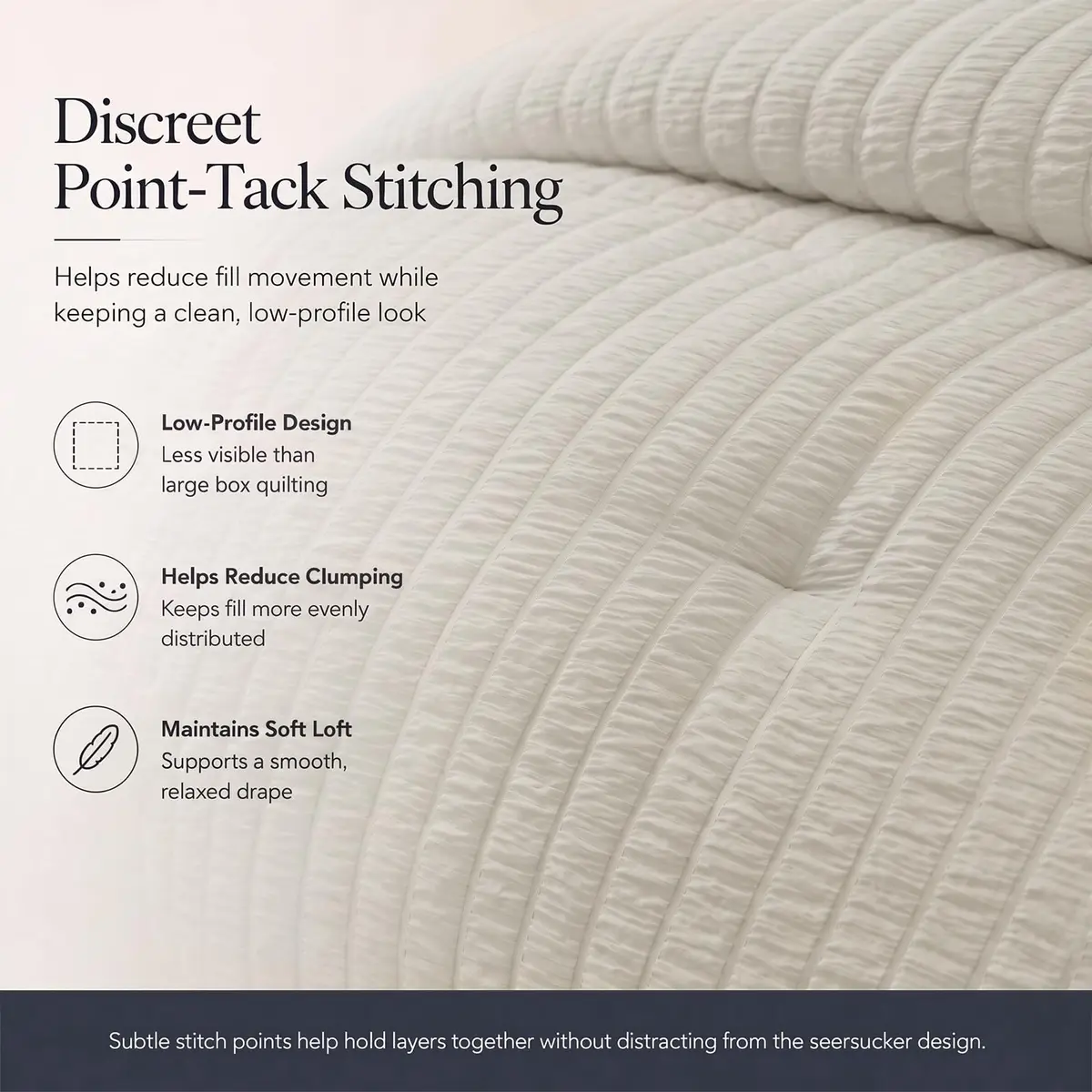 CozyLux Oversized King Comforter Set 120x98 in (305x249 cm), 7-Piece Beige Seersucker Bedding Set | OEKO-TEX Certified - view 4